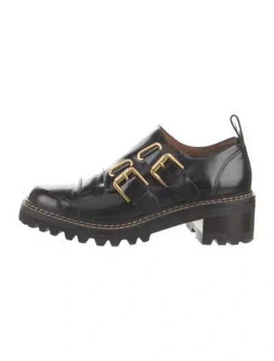 Pre-owned See By Chloé Patent Leather Oxfords In Black