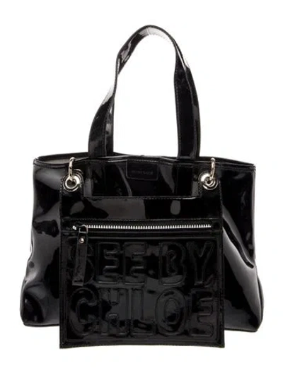 Pre-owned See By Chloé Patent Leather Shoulder Bag In Black