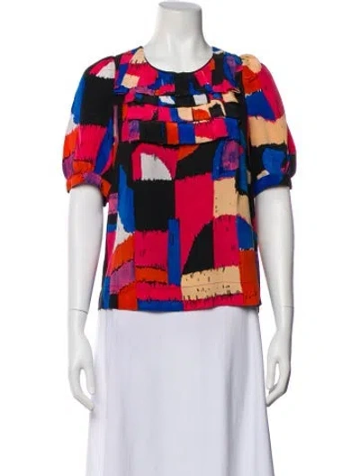 Pre-owned See By Chloé Patterned Crew Neck Blouse In Black