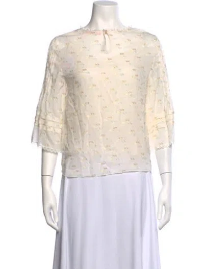 Pre-owned See By Chloé Patterned Crew Neck Blouse W/ Tags In Neutrals