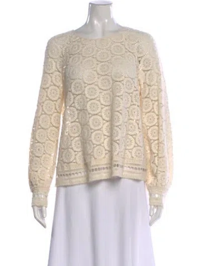 Pre-owned See By Chloé Patterned Crew Neck Blouse In White