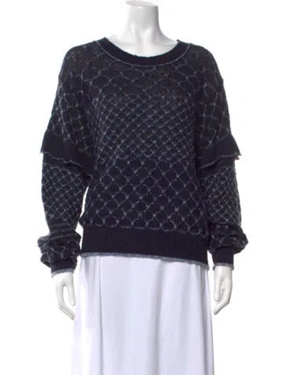 Pre-owned See By Chloé Patterned Crew Neck Sweater In Blue