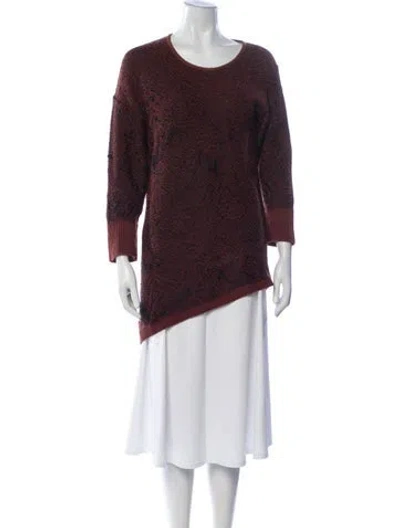 Pre-owned See By Chloé Patterned Crew Neck Sweater In Burgundy