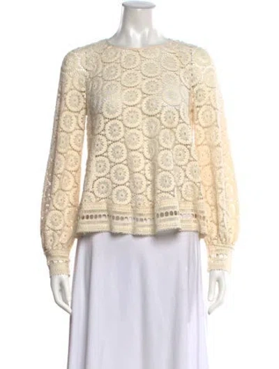 Pre-owned See By Chloé Patterned Crew Neck Sweater In Neutrals/white
