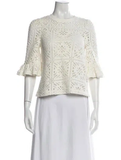 Pre-owned See By Chloé Patterned Crew Neck Sweater In White