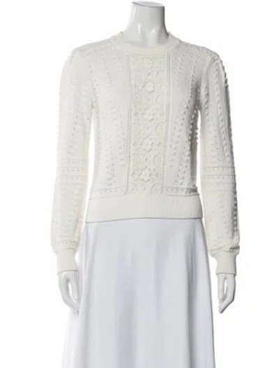 Pre-owned See By Chloé Patterned Crew Neck Sweater In White