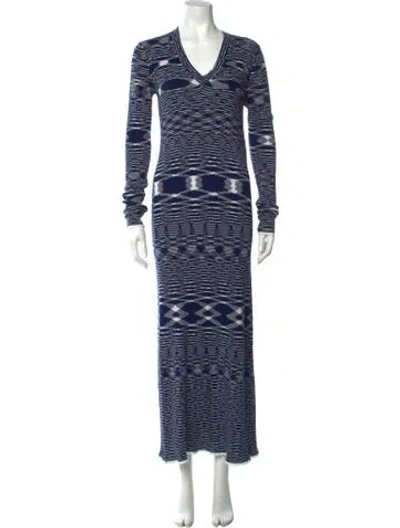 Pre-owned See By Chloé Patterned Long Dress In Blue