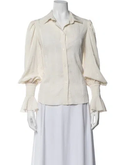 Pre-owned See By Chloé Patterned Long Sleeve Blouse In Neutrals