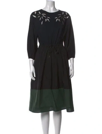 Pre-owned See By Chloé Patterned Midi Length Dress In Black