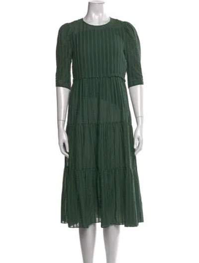 Pre-owned See By Chloé Patterned Midi Length Dress In Green