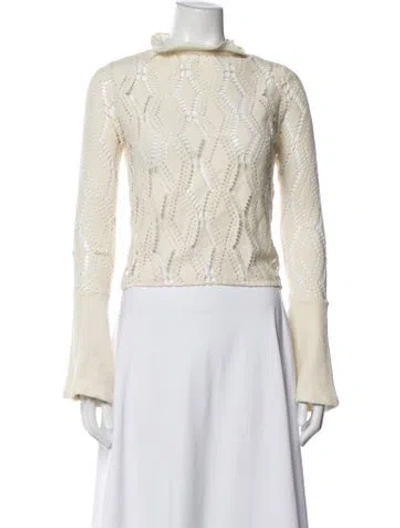 Pre-owned See By Chloé Patterned Mock Neck Sweater In Neutral