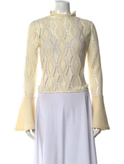 Pre-owned See By Chloé Patterned Mock Neck Sweater In Neutrals