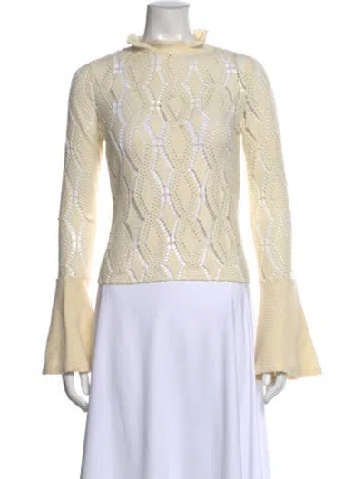 Pre-owned See By Chloé Patterned Mock Neck Top In Neutral