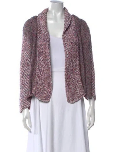 Pre-owned See By Chloé Patterned Open Front Sweater In Purple