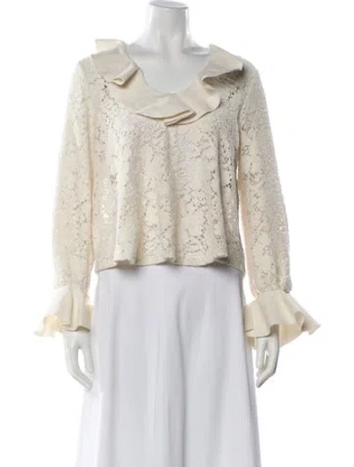 Pre-owned See By Chloé Patterned Scoop Neck Blouse In White