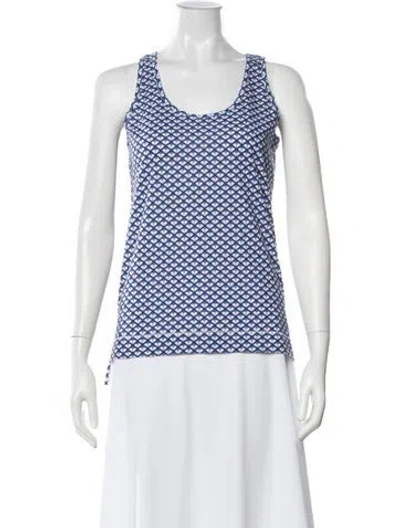 Pre-owned See By Chloé Patterned Scoop Neck Top In Blue