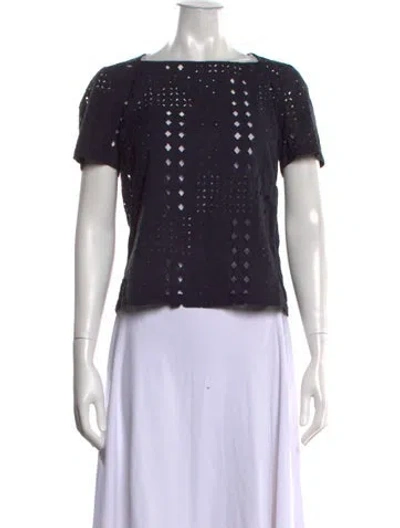 Pre-owned See By Chloé Patterned Square Neckline Top In Blue