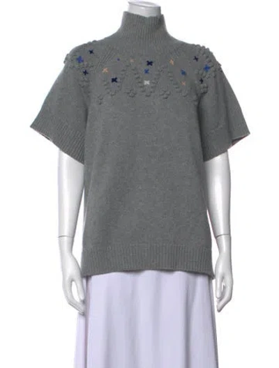 Pre-owned See By Chloé Patterned Turtleneck Sweater In Grey