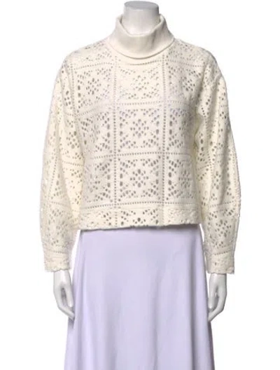 Pre-owned See By Chloé Patterned Turtleneck Top In Neutrals