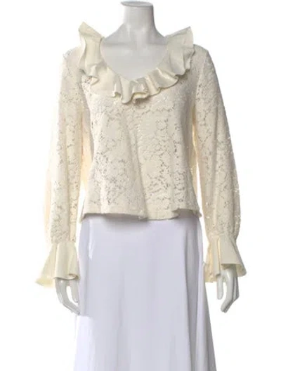 Pre-owned See By Chloé Patterned V-neck Blouse In Neutral