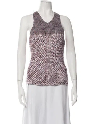 Pre-owned See By Chloé Patterned V-neck Top In Multicolor