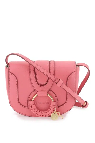 See By Chloé Pink Grained Leather Mini Shoulder Bag With Oversized Ring And Metallic Charms