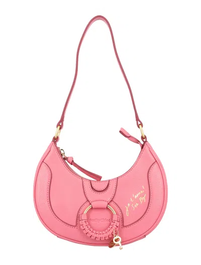 See By Chloé Pink Leather Half-moon Shoulder Handbag For Women