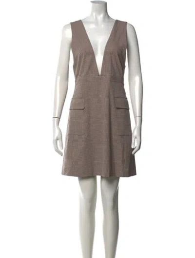 Pre-owned See By Chloé Plaid Print Mini Dress In Neutrals
