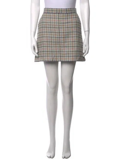 Pre-owned See By Chloé Plaid Print Mini Skirt In Neutrals