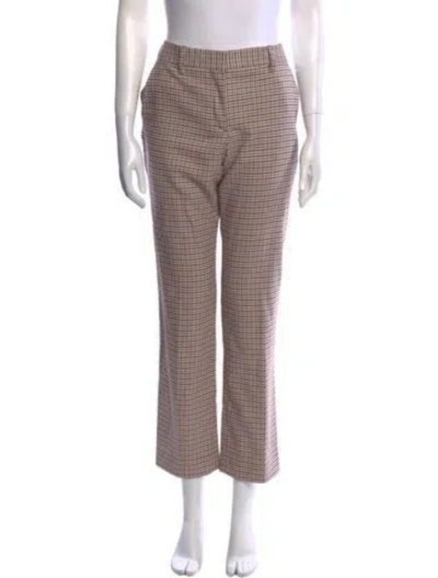 Pre-owned See By Chloé Plaid Print Straight Leg Pants In Neutral
