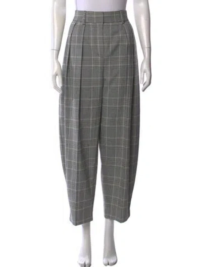 Pre-owned See By Chloé Plaid Print Wide Leg Pants In Grey
