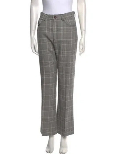 Pre-owned See By Chloé Plaid Print Wide Leg Pants In Multi