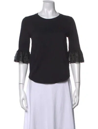 Pre-owned See By Chloé Polka Dot Print Crew Neck Top In Black