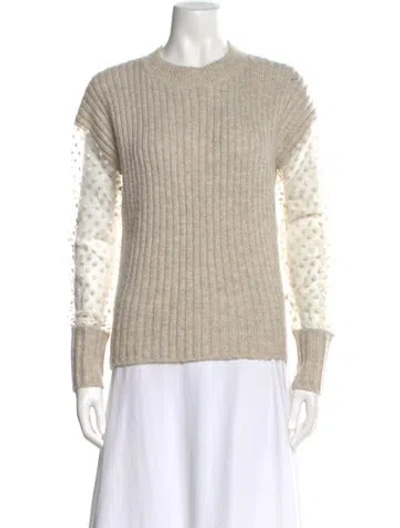 Pre-owned See By Chloé Polka Dot Print Crew Neck Top In Neutral