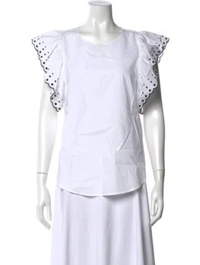 Pre-owned See By Chloé Polka Dot Print Crew Neck Top In Neutrals