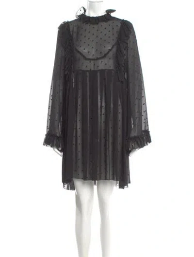 Pre-owned See By Chloé Polka Dot Print Mini Dress In Black