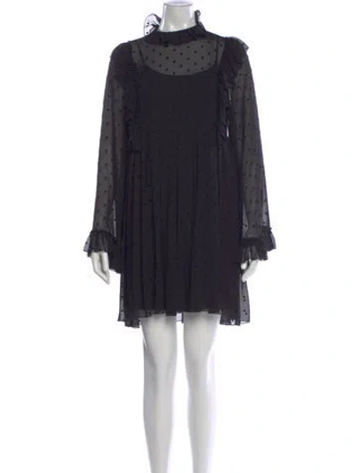 Pre-owned See By Chloé Polka Dot Print Mini Dress In Black