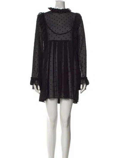Pre-owned See By Chloé Polka Dot Print Mini Dress In Black