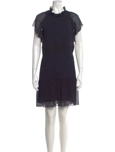 Pre-owned See By Chloé Polka Dot Print Mini Dress In Blue