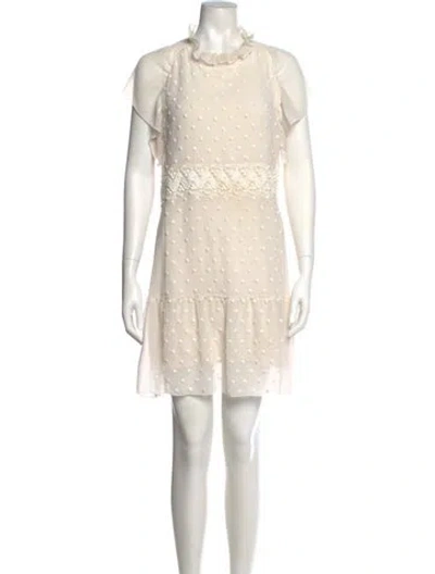 Pre-owned See By Chloé Polka Dot Print Mini Dress In Neutral