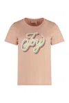 See By Chloé Item O-neck Short-sleeved T-shirt In Pink