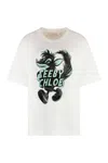 See By Chloé Printed Cotton T-shirt In White