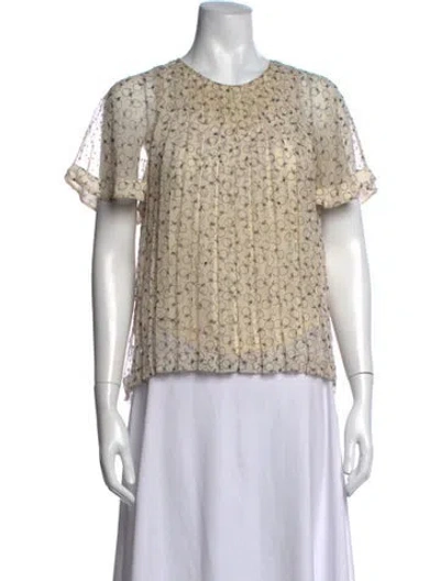 Pre-owned See By Chloé Printed Crew Neck Blouse In Neutrals