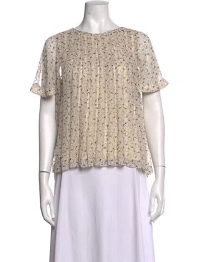 Pre-owned See By Chloé Printed Crew Neck Blouse In Neutrals