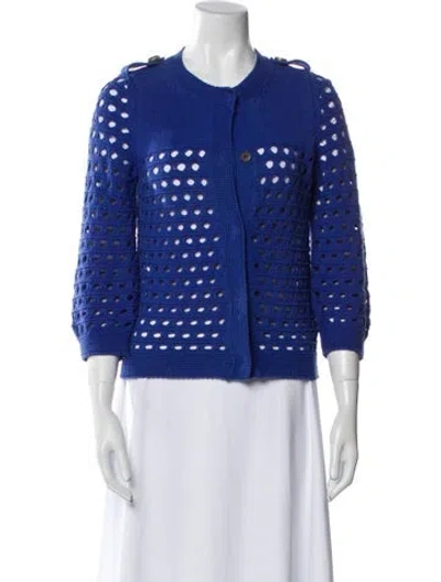 Pre-owned See By Chloé Printed Crew Neck Sweater In Blue