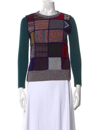 Pre-owned See By Chloé Printed Crew Neck Sweater In Green