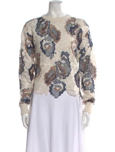 Pre-owned See By Chloé Printed Crew Neck Sweater In Neutral