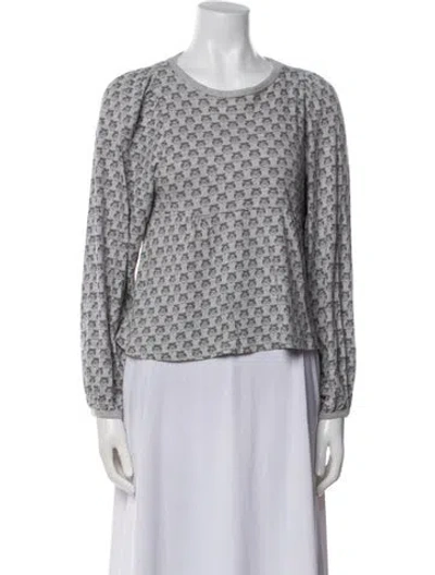 Pre-owned See By Chloé Printed Crew Neck Sweatshirt In Blue