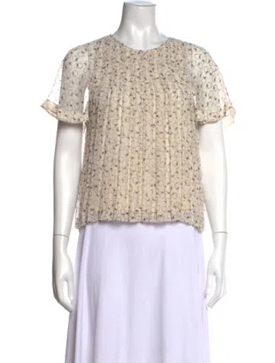 Pre-owned See By Chloé Printed Crew Neck Top In Neutrals