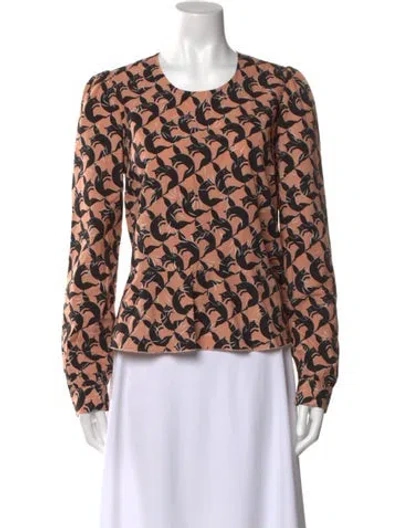 Pre-owned See By Chloé Printed Crew Neck Top In Pink